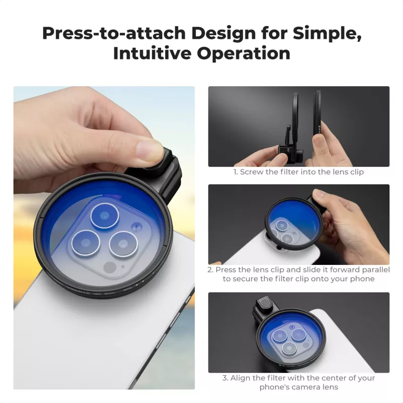 Clipe de Filtro para Smartphone K&F Concept 67mm Preto