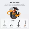 Mini Tripé e Pau de Selfie KF 65 cm Cabeça 360° Suporte para Telefone KF09.180S1 Preto