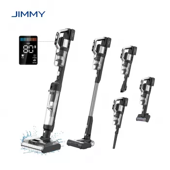 Aspirador vertical e lavador de pavimentos com bateria JIMMY PW11 Pro Max-B, 460 W, 21,6 V, 40-80 min de autonomia, preto/prateado