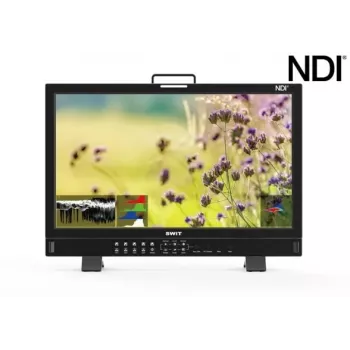SWIT ELECTRONICS BM-245-NDI Monitor de vídeo NDI 4K 23,8 polegadas - Ecrã QLED Full HD com 3D LUT