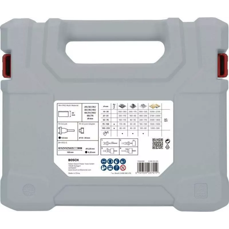 Bosch PRO Multi Material Q-Lock Conjunto de serras copo 15 peças 2608901549