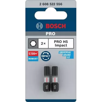 Bosch Professional Impact Control Bit de impacto Hex H5 conjunto de 2 (2608522556)