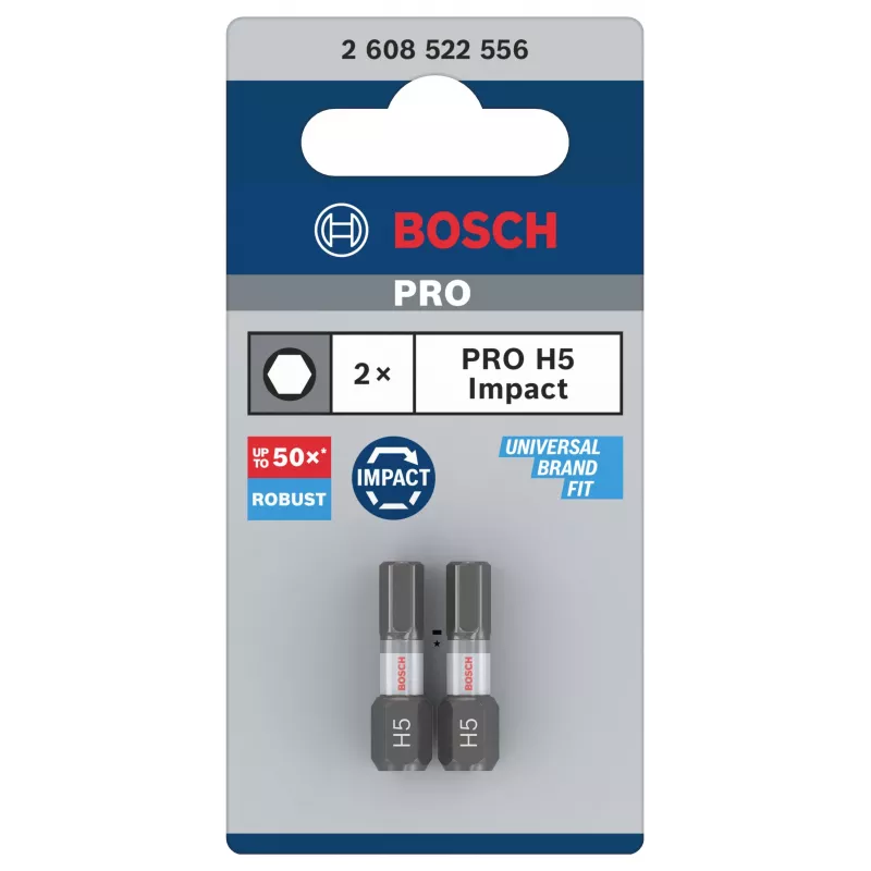 Bosch Professional Impact Control Bit de impacto Hex H5 conjunto de 2 (2608522556)