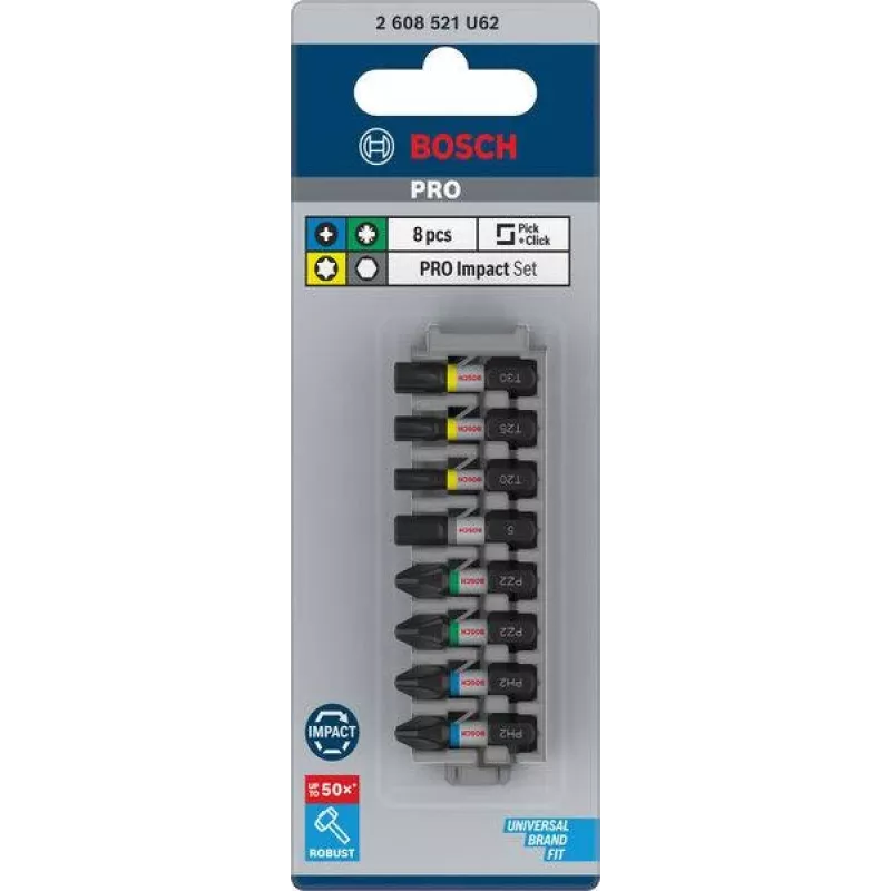 Bosch PRO Conjunto de bits de impacto 8 peças (2608521U62)