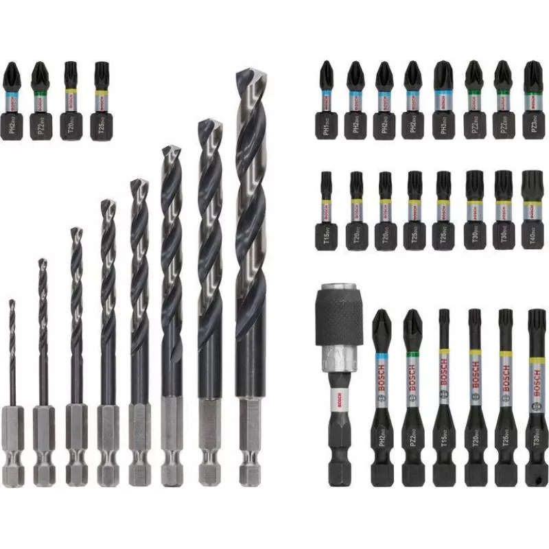 Bosch PRO Conjunto de brocas de percussão e bits 35 peças (2608521U81)