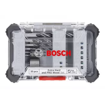 Conjunto de brocas e bits Bosch Extra Hard and PRO Wood 35 peças (2607017730)