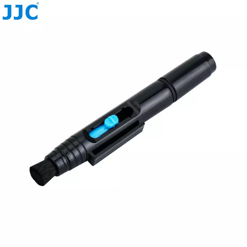 JJC Caneta de limpeza de lentes com ponta de carbono e escova retrátil para objetivas de câmara
