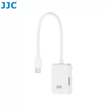 JJC PDB-UC Leitor de cartões Micro SD USB-C com 2 portas USB-C, cinzento espacial