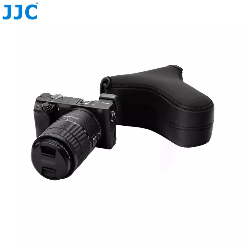 JJC OC-S3BK Bolsa de câmara em neoprene para DSLR/sem espelho com objetiva longa, preto