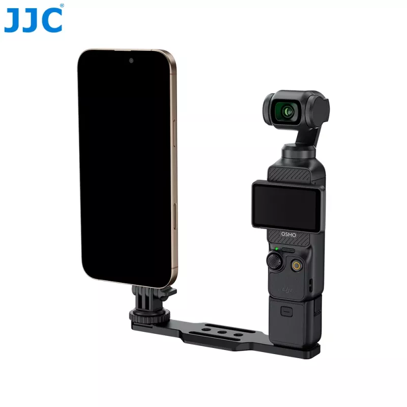 JJC HG-CS1 Suporte de extensão para DJI Osmo Pocket 3 com suporte MagSafe, rosca de 1/4 polegadas, sapata fria, liga de alumínio, preto