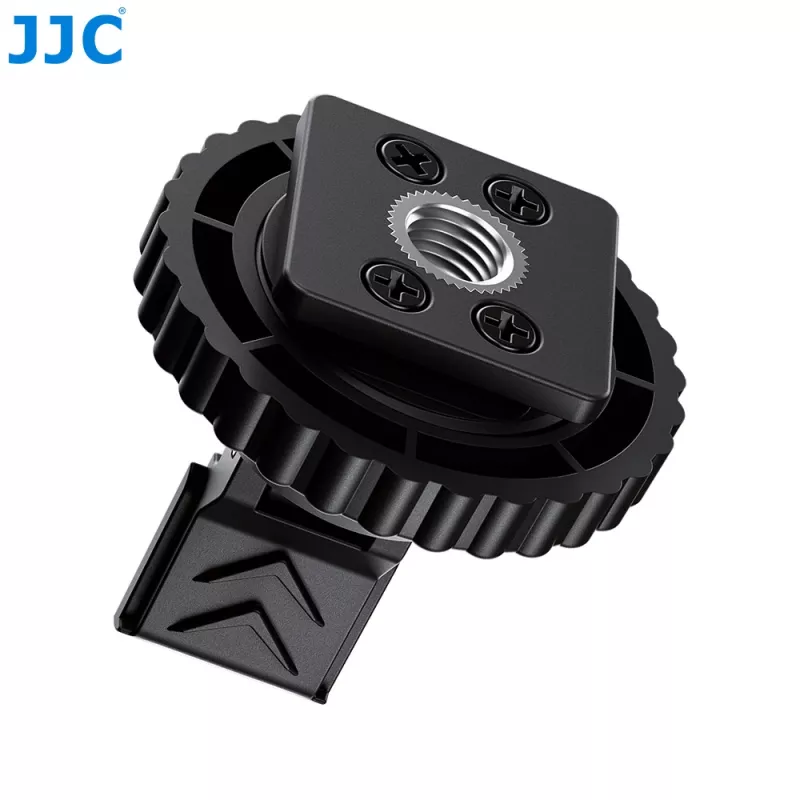 JJC HC-DMN Adaptador de sapata quente para rosca de 1/4 polegadas-20 para suporte de microfone, preto