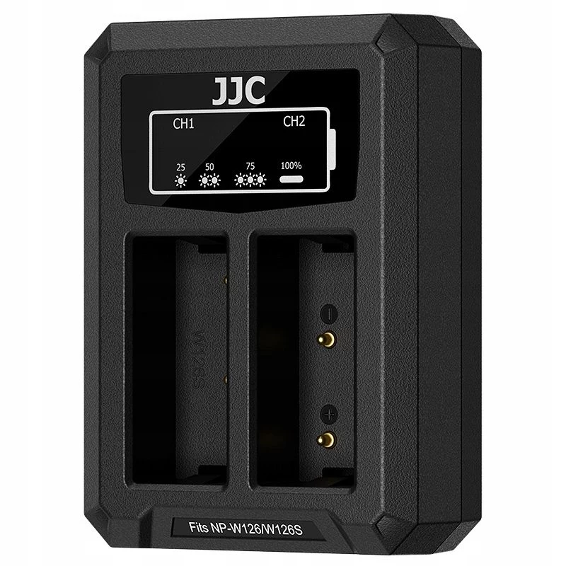 JJC Carregador duplo USB-C para 2x bateria Fujifilm NP-W126 / NP-W126S DCH-W126TC