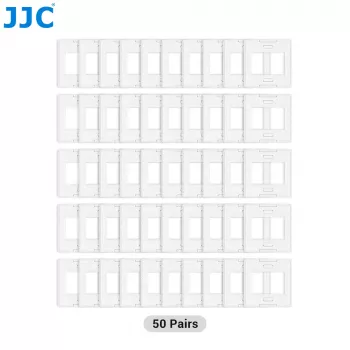 JJC Molduras para diapositivos SM-35x50 para filme 35mm, moldura 50x50mm, janela de imagem 36x24mm, plástico ABS, para encaixar, 50 unidades