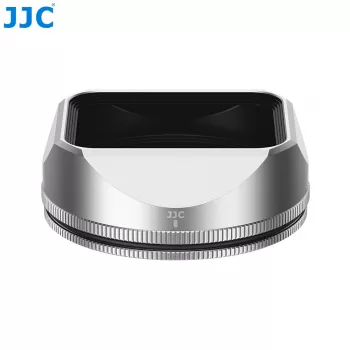 JJC Conjunto de para-sol e tampa de objetiva para Fujifilm Fujinon XF 23mm F2.8 R WR e XF 27mm F2.8 R WR - prateado (LH-JXF23F28)