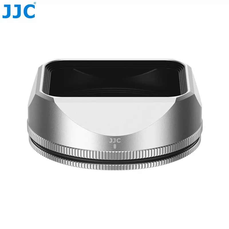 JJC Conjunto de para-sol e tampa de objetiva para Fujifilm Fujinon XF 23mm F2.8 R WR e XF 27mm F2.8 R WR - prateado (LH-JXF23F28)