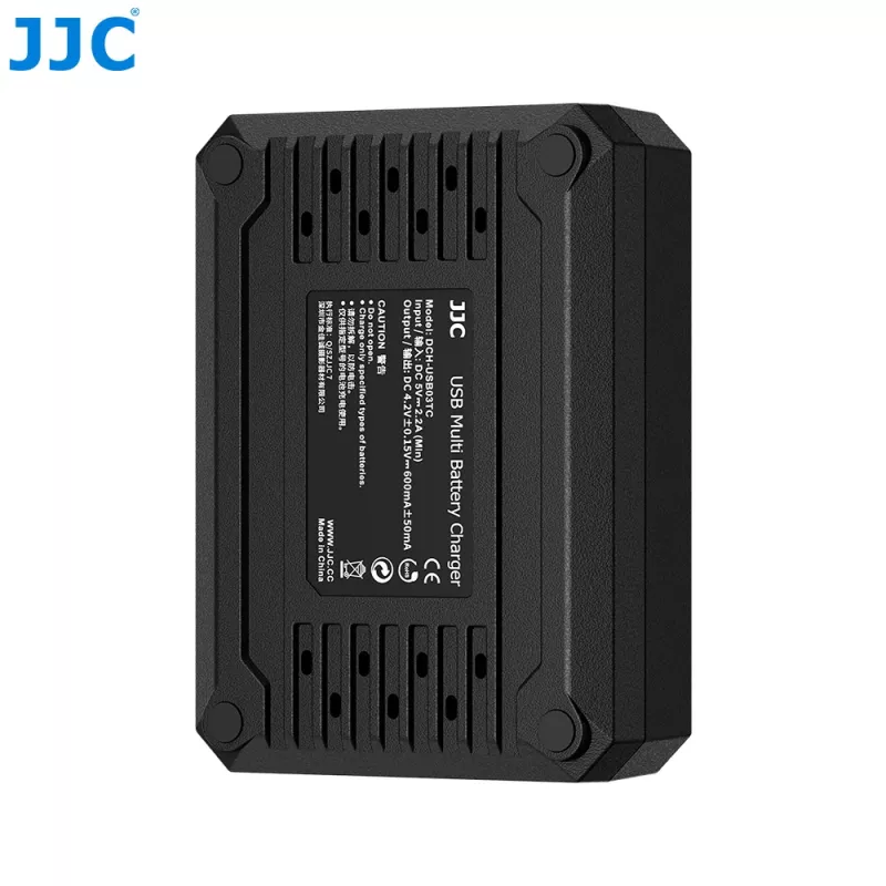 JJC Carregador triplo de baterias USB para Ricoh DB-120 (3 slots) - DCH-DB120TC