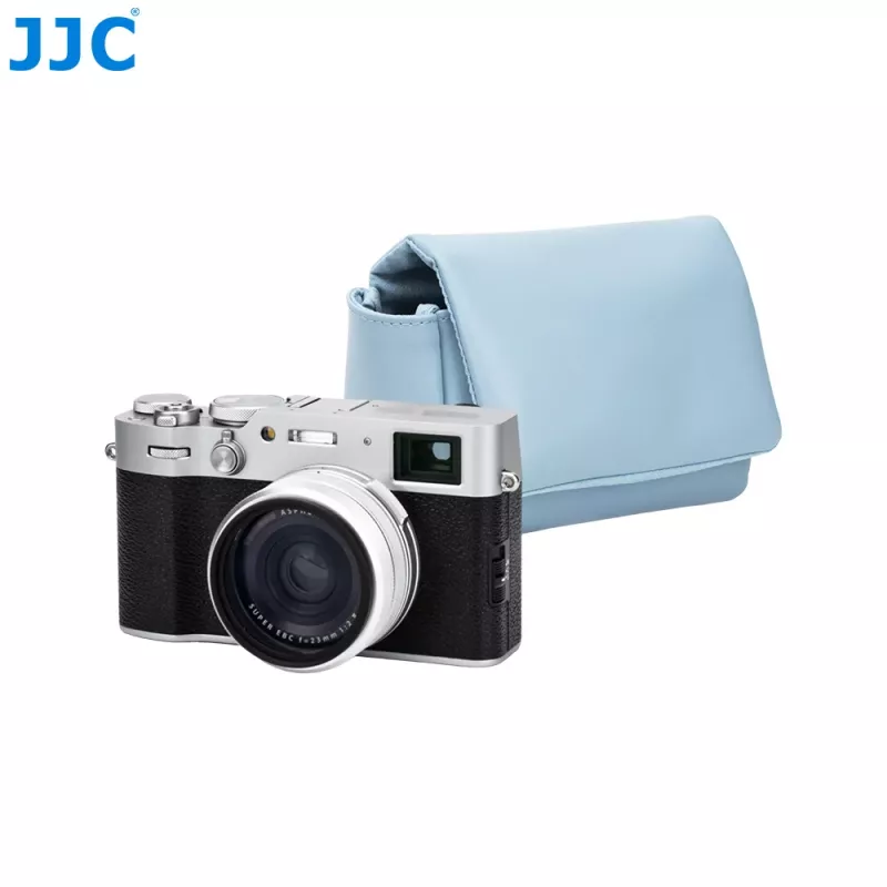JJC CL-M meia capa azul para câmara para Fujifilm X100VI, X100V, X-E5, Canon V1