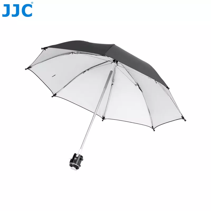 Guarda-chuva para câmara JJC CU-XLM2 com sapata de flash e rosca de 1/4 polegadas para DSLR, câmaras sem espelho e câmaras de vídeo
