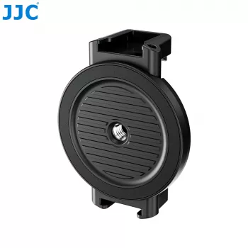 Suporte magnético preto para telemóvel JJC MS-SPC1 com rosca de 1/4 polegadas e 2 suportes de sapata de flash para iPhone MagSafe