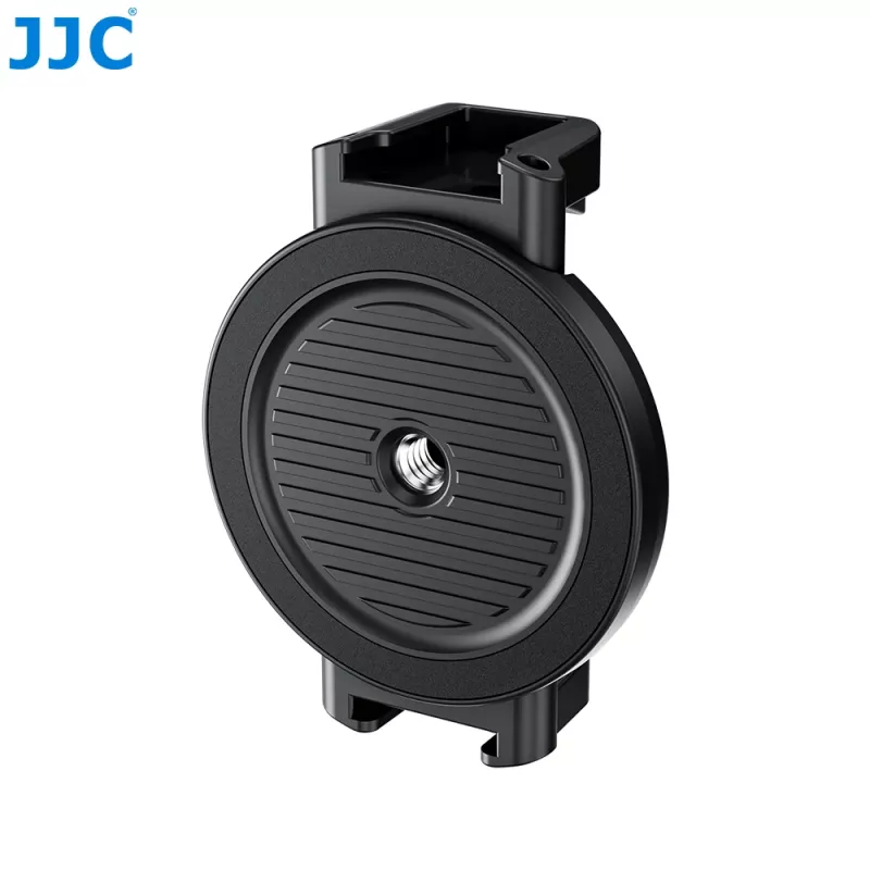 Suporte magnético preto para telemóvel JJC MS-SPC1 com rosca de 1/4 polegadas e 2 suportes de sapata de flash para iPhone MagSafe