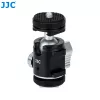 Cabeça de esfera mini 3D JJC BH-SM1 em liga de alumínio com 3 sapatas de flash, parafuso de 1/4 polegadas, preto