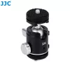 Cabeça de esfera mini 3D JJC BH-SM1 em liga de alumínio com 3 sapatas de flash, parafuso de 1/4 polegadas, preto