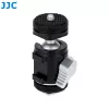 Cabeça de esfera mini 3D JJC BH-SM1 em liga de alumínio com 3 sapatas de flash, parafuso de 1/4 polegadas, preto