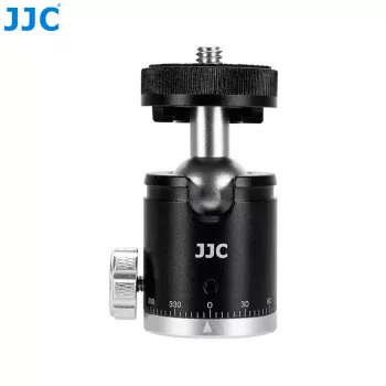 Cabeça de esfera 3D JJC BH-CM1 em alumínio com rosca de 1/4 polegadas e escala para câmara