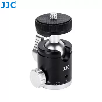 Cabeça de esfera 3D JJC BH-CM1 em alumínio com rosca de 1/4 polegadas e escala para câmara