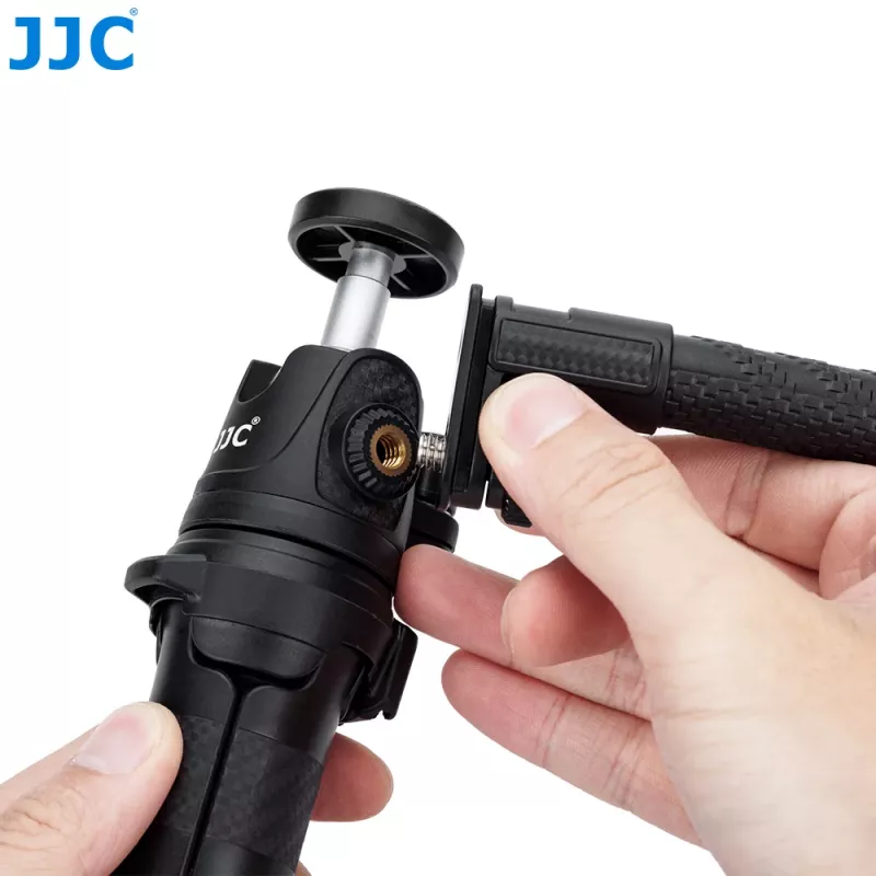 Braço de extensão flexível tipo pescoço de cisne JJC com rosca de 1/4 polegadas e pé de sapata de flash - preto