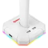Suporte para headset gaming Redragon Scepter PRO HA300-W com iluminação RGB, branco