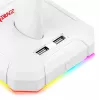 Suporte para headset gaming Redragon Scepter PRO HA300-W com iluminação RGB, branco
