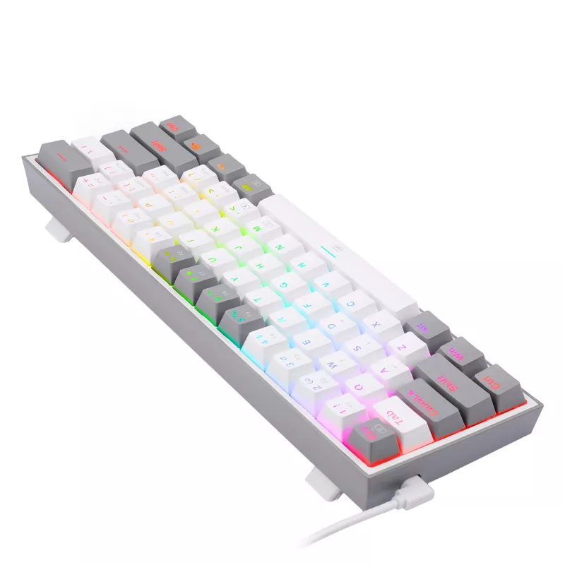 Teclado gaming mecânico Redragon K617 Fizz RGB branco/cinzento 60% com switches vermelhos hot-swappable