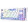 Teclado mecânico Redragon Ucal Max K673WBP-RGB-MAX tri-mode 75% 82 teclas hot-swappable gasket mount teclas PBT RGB branco/preto/roxo