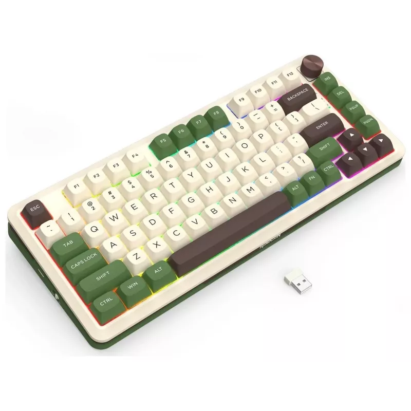 Teclado mecânico Redragon K681CGC-RGB-PRO Cyrus 65% tri-mode, hot-swappable, switches vermelhos, RGB, preto
