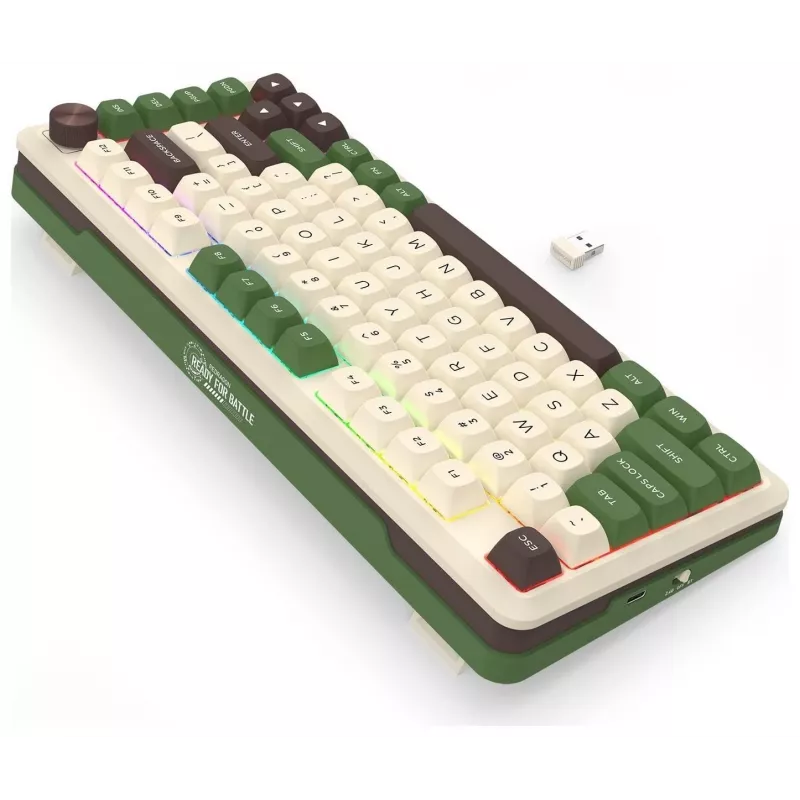 Teclado mecânico Redragon K681CGC-RGB-PRO Cyrus 65% tri-mode, hot-swappable, switches vermelhos, RGB, preto