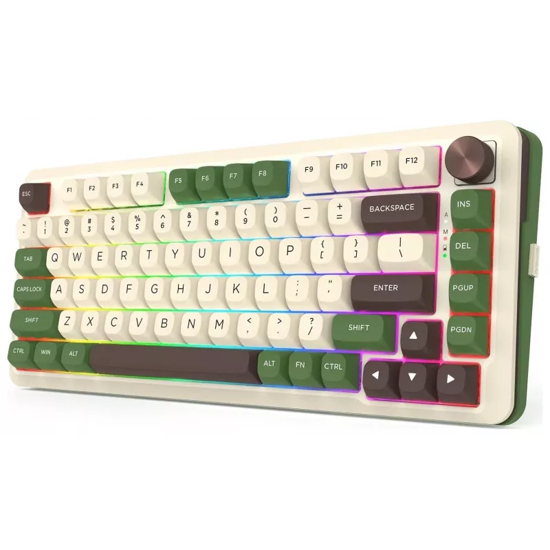Teclado mecânico Redragon K681CGC-RGB-PRO Cyrus 65% tri-mode, hot-swappable, switches vermelhos, RGB, preto