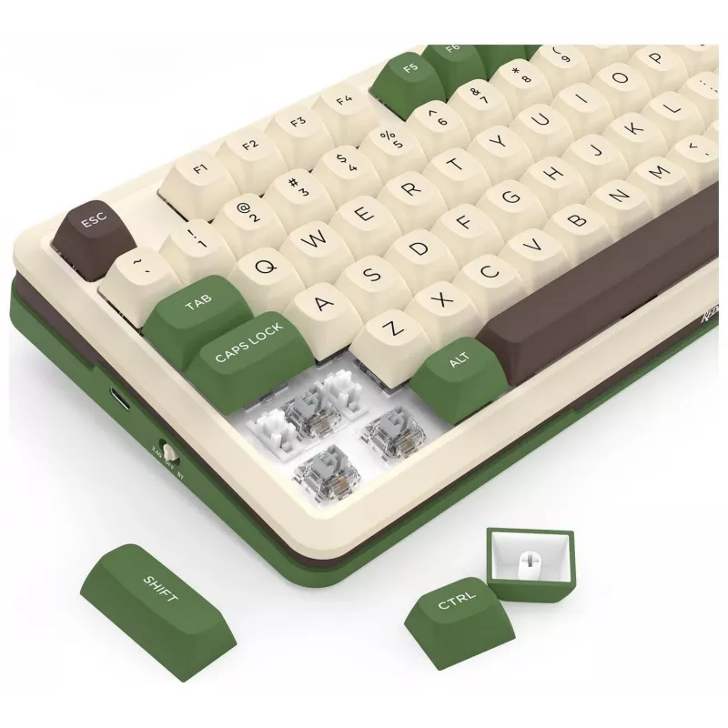 Teclado mecânico Redragon K681CGC-RGB-PRO Cyrus 65% tri-mode, hot-swappable, switches vermelhos, RGB, preto