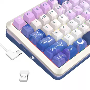 Teclado mecânico gaming Redragon Flekact Pro K708AK-RGB-PRO, tamanho completo, retroiluminação RGB, switches azuis