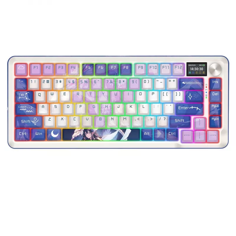 Teclado mecânico gaming Redragon Flekact Pro K708AK-RGB-PRO, tamanho completo, retroiluminação RGB, switches azuis