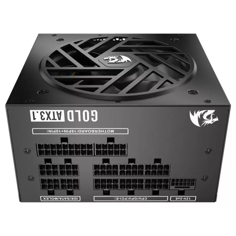 Fonte de alimentação Redragon Master GC-MS03 1000W, 80 PLUS Standard, ATX, não modular, ventoinha 120mm, preto