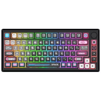 Teclado mecânico Redragon K732MC-RGB-PRO Uranus Pro 82 75%, hot-swappable, RGB, USB-C, preto