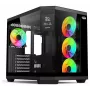 Caixa gaming mid-tower Redragon Vision ARGB GC-625-PRO, preto, vidro temperado, 4 ventoinhas ARGB de 120mm