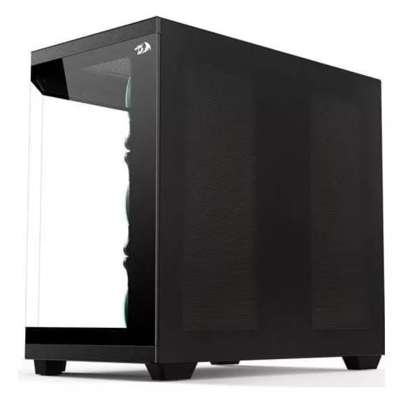 Caixa gaming mid-tower Redragon Vision ARGB GC-625-PRO, preto, vidro temperado, 4 ventoinhas ARGB de 120mm