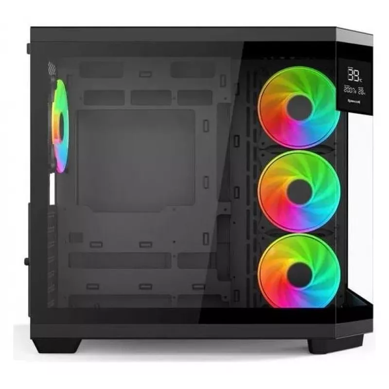 Caixa gaming mid-tower Redragon Vision ARGB GC-625-PRO, preto, vidro temperado, 4 ventoinhas ARGB de 120mm