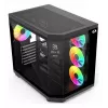 Caixa gaming mid-tower Redragon Vision ARGB GC-625-PRO, preto, vidro temperado, 4 ventoinhas ARGB de 120mm