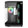 Caixa gaming mid-tower Redragon Vision ARGB GC-625-PRO, preto, vidro temperado, 4 ventoinhas ARGB de 120mm