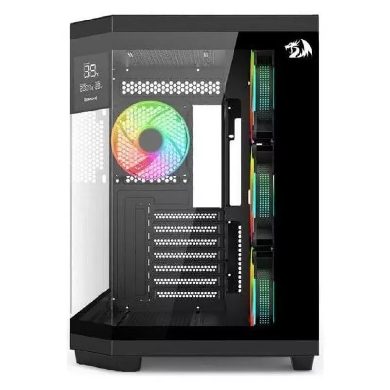 Caixa gaming mid-tower Redragon Vision ARGB GC-625-PRO, preto, vidro temperado, 4 ventoinhas ARGB de 120mm