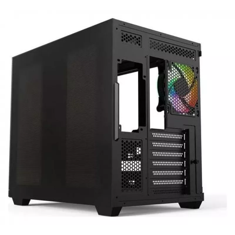 Caixa gaming mid-tower Redragon Vision ARGB GC-625-PRO, preto, vidro temperado, 4 ventoinhas ARGB de 120mm