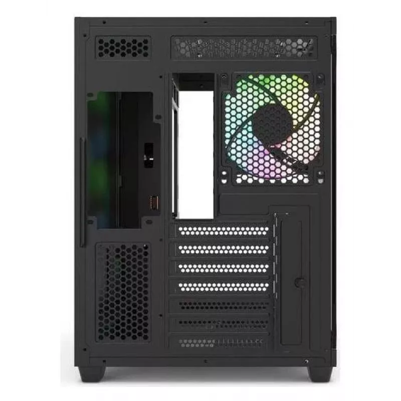 Caixa gaming mid-tower Redragon Vision ARGB GC-625-PRO, preto, vidro temperado, 4 ventoinhas ARGB de 120mm